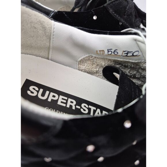 Golden Goose Women's Black Super-Star Swarovski Crystal Quilted Sneaker Size 40 - Picture 7 of 8